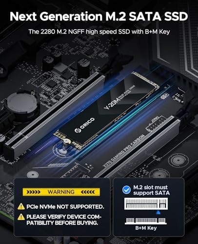 Elevate Your Computing with ORICO 1 TB M.2 2280 SATA SSD – High-Speed Internal Solid State Drive for Desktop and Laptop Upgrades, Featuring B+M Key for Universal Compatibility, 6 Gbps Data Transfer Rate, Low Power Consumption for Extended Battery Life, Perfect for Gamers and Professionals – Unleash Exceptional Performance and Reliability Today!