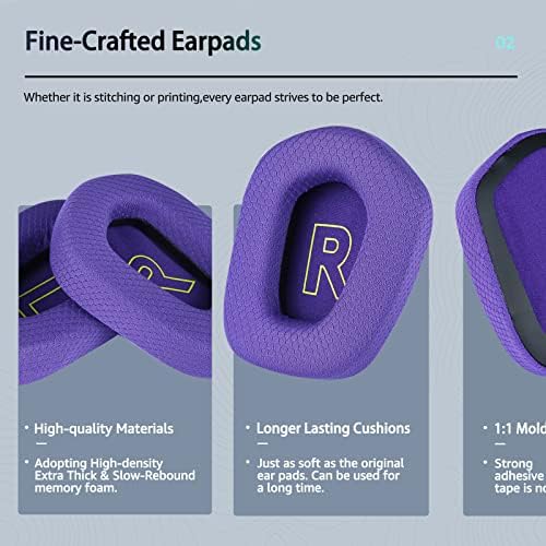 Upgrade Your Gaming with Premium Soft Mesh Ear Pads for Logitech G733 & G335 – Noise-Isolating Foam Enhances Comfort and Sound Quality (Black)