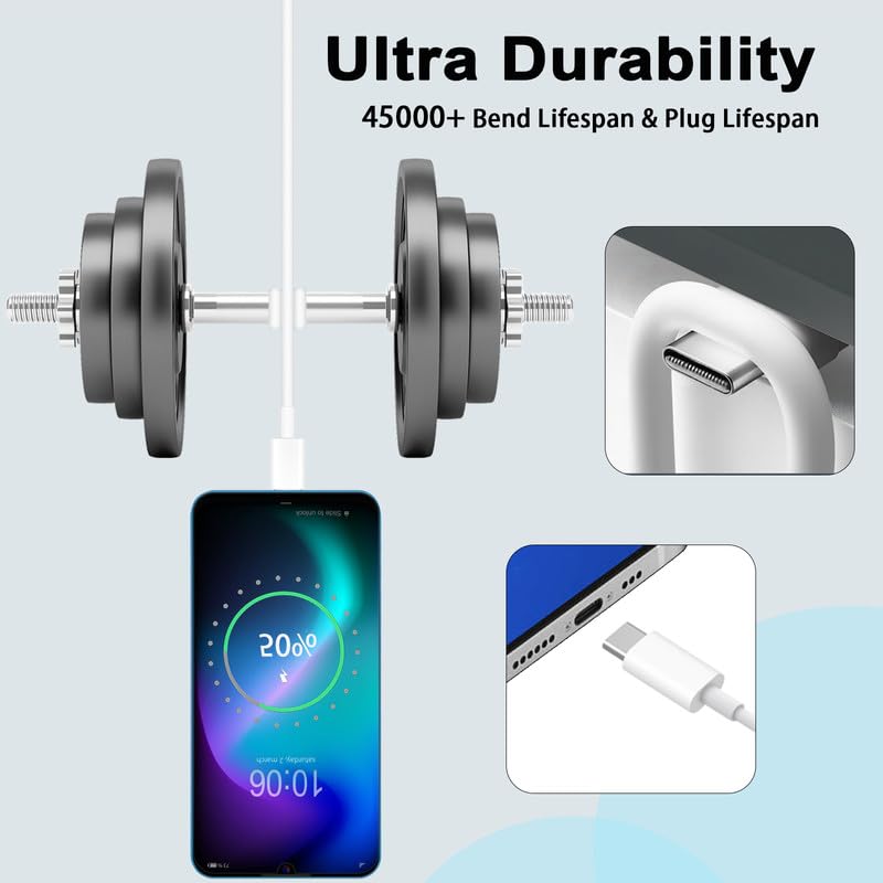 60 W Fast Charging USB C to USB C Cable – 10 FT Durable Braided Charger Cord for i Phone 16/15, Samsung, Android, Huawei, Google, Mac Book & More – Unmatched Compatibility & High-Speed Data Transfer