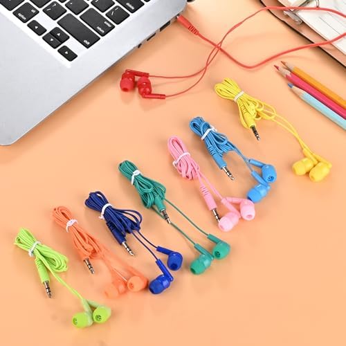 Bulk 30 Pack Kids Earbuds – Vibrant Wired Headphones for Engaging Classroom Activities, Perfect for Schools and Libraries, Seamless Compatibility with Chromebooks, Laptops, and PCs, Exceptional Sound Quality for Enhanced Learning Engagement
