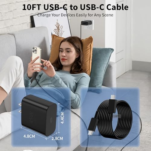 Revolutionary 45 W Fast Charger with 10 FT Type-C Cable – Optimized for i Phone 16 Series and Galaxy S24 – Ultimate Solution for Rapid Charging and Exceptional Durability with Advanced Safety Features for Modern Tech Users