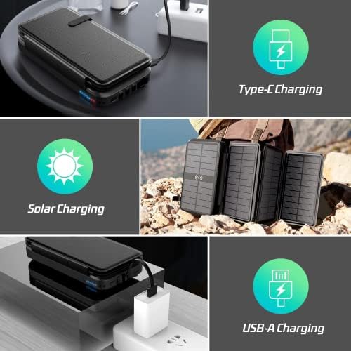 Ultimate 43800 m Ah Solar Power Bank with QC3.0 Fast Charging, Qi Wireless Capability, and 680 Lumen Flashlight – Eco-Friendly Portable Charger for Outdoor Adventures and Emergency Preparedness