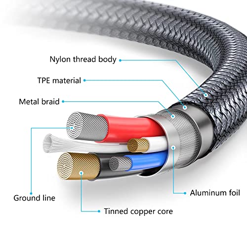 Meokse 50 FT Micro USB Charging Cable – Extra-Long Nylon Braided Fast Charger for Android Devices, Ideal for Samsung Galaxy S7/S6 Edge/S5, LG G4, HTC, PS4, Cameras, and MP3 Players – Unmatched Durability and Convenience for All Your Charging Needs