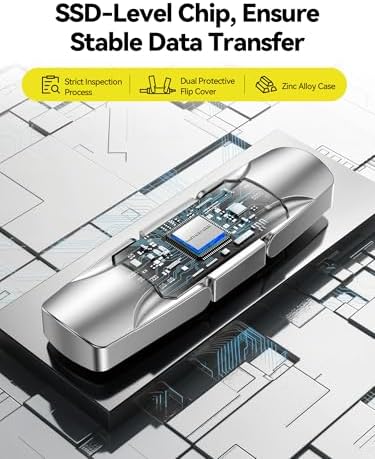 MOVE SPEED 128 GB High-Speed USB Flash Drive – Dual Port Type C & USB 3.2 Compatibility for i Phone 15/16, Android & Mac Book – Lightning-Fast 400 MB/s Data Transfer – Perfect for Photos, Videos & Documents – Compact & Durable Storage Solution