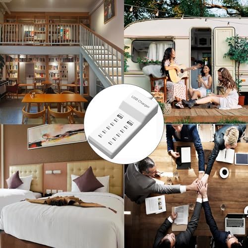 Ultimate 12-Port USB C Charging Station – 60 W Multi-Device Power Hub with 10 USB-C and 2 USB-A Ports for Fast Charging of i Phone, i Pad, Samsung, Google Pixel, Smartwatches, and Headphones – Compact Design for Home, Office, or Travel – Smart Technology for Optimal Power Delivery and Enhanced Compatibility