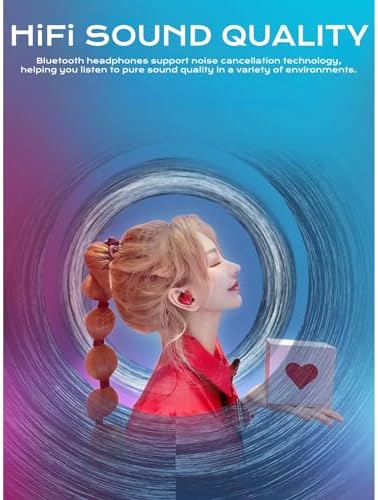 Yoidesu Heart-Shaped Bluetooth Earbuds – Chic Red Design with Superior Noise Cancelling and Hi-Fi Stereo Sound, Ideal Gift for Music Lovers and Trendsetters, Portable Charging Case for Effortless Audio Enjoyment on the Go
