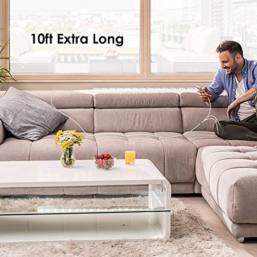 10 ft 2-Pack Multi Charging Cable: Durable 3-in-1 USB-C, Micro USB & Lightning Cords for Fast Charging | Extra Long Universal Charger for Phones, Tablets & More | Perfect for Home, Office, and Travel Use