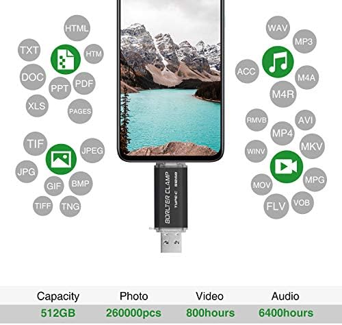 High-Speed 512 GB Dual Port USB 3.0 Type C Flash Drive – Versatile OTG Memory Stick for Android Smartphones & PCs, Compatible with Samsung Galaxy S10/S9/S8/Note 9, LG, Google Pixel – Compact & Stylish Red Design for Effortless File Transfers