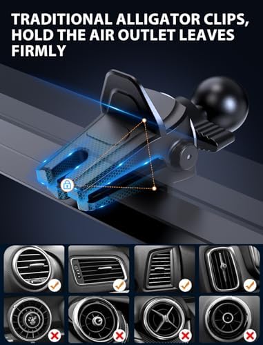 MOKPR 15 W Fast Wireless Car Charger – Auto-Clamping Phone Mount for i Phone 16/15/14/13/12/11 & Samsung Galaxy S23/S22/S21/S20 – Effortless One-Handed Operation, 360-Degree Rotation, Easy Air Vent Installation for Seamless Navigation & Charging on the Go