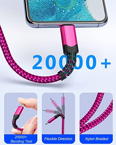 10 ft USB C to USB C Charging Cable – Fast 60 W Power Delivery Braided Cord for Galaxy S23 Ultra, i Phone 15/16, i Pad Pro, Mac Book – Durable, Tangle-Free Design in Purple, Green, Blue, Pink for Maximum Flexibility and Style