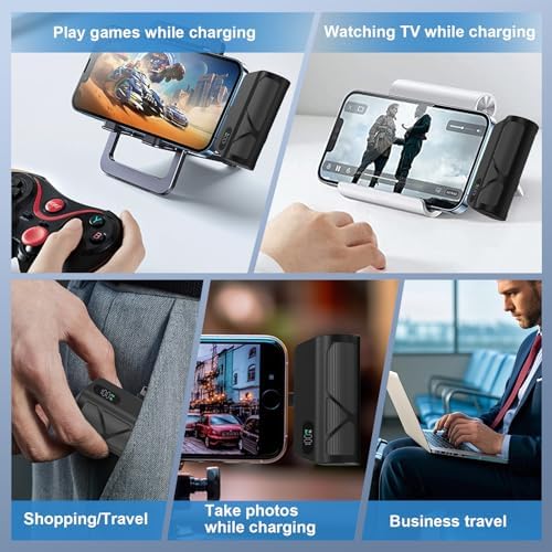 Sleek 5000 m Ah Portable Power Bank – Dual Port Fast Charging for Type-C & Apple Devices with Integrated Cables, Perfect Travel Companion for On-the-Go Charging – Lightweight Design for Effortless Mobility and Maximum Convenience