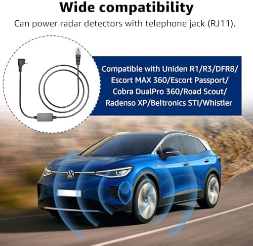 USB-C to RJ11 Power Cable for Radar Detectors – 3.3 ft Premium Fast Charging Cord for Escort MAX360, Uniden R1/R3/R7, Beltronics, Cobra & Radenso – Reliable, Durable Power Solution for Effortless Device Connectivity