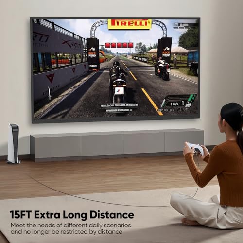 Extra Long USB C Cable 15 ft – Pack of 2, 60 W Fast Charging and High-Speed Data Transfer, Durable Nylon Braided Cord for i Phone 16/15, Samsung Galaxy S24/S23, Security Cameras, and Tablets – Perfect for Seamless Connectivity and Versatile Use