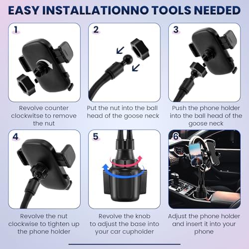 Revolutionary Dual Phone Mount for Car – 360° Rotating Adjustable Cradle with Flexible Neck – Universal Holder for Two Smartphones (2.6″ to 4.3″) – Perfect for Navigation and Hands-Free Calls – Enhanced Stability and Accessibility on the Road