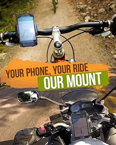 Ultimate Metal Smartphone Bike & Motorcycle Holder – Unbreakable Handlebar Mount for i Phone 16 Pro Max & Galaxy S25 – Secure, Durable, and Versatile Cell Phone Cradle for Safe Navigation on Bikes, Scooters, and Motorcycles – 360-Degree Rotation for Optimal Viewing – Enhanced Grip Technology for Ultimate Stability and Safety