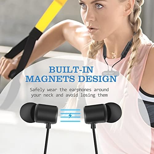 Premium Bluetooth 5.0 Sport Earbuds with IPX5 Waterproof Technology – Ergonomic Neckband Headphones for Enhanced Workout Performance – Superior Sound Quality, Long Battery Life, and Comfortable Fit for Running and Intense Exercise Sessions