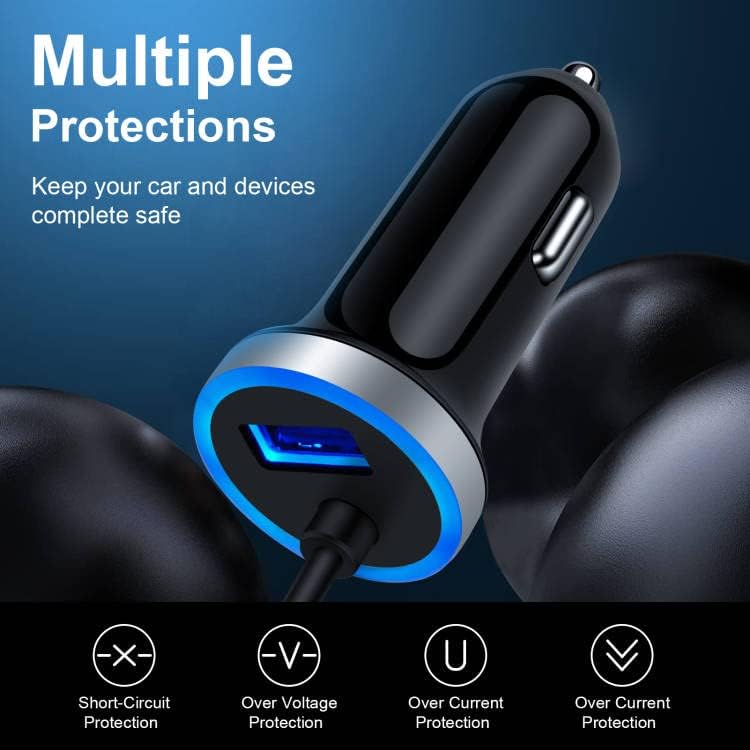 Rapid Charge USB-C Car Charger for Pixel 9 & Samsung Galaxy Devices – 3.4 A Fast Charging with 3 ft Coiled Cable, Ultimate Compatibility for Pixel 8 Pro, S24 FE, and More – Compact & Portable Power Solution for On-the-Go Users