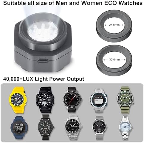 Eco-Friendly Type-C Solar Watch Charger – Sleek Silver Portable Battery Pack for Active Lifestyles – Universal Compatibility & UV-Free Protection for Outdoor Enthusiasts