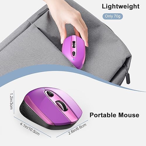Elevate Your Productivity with the Race GT USB C Wireless Mouse – Ergonomic Design, 2.4 GHz Connectivity, and 6 Customizable Buttons for Mac & PC Users – Precision at Your Fingertips with Adjustable DPI Settings for Seamless Work and Play