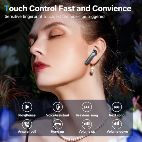 A10 Pro Wireless Earbuds – Advanced Bluetooth 5.3 Hi-Fi Stereo Headphones with 50 Hours Playtime, ENC Noise Cancellation for Superior Clarity, IPX7 Waterproof for Active Users, LED Battery Monitor – Ideal for Gym, Running, and Everyday Connectivity – Sleek Black Design