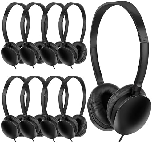 Bulk 30-Pack Student Headphones for Classrooms – Lightweight, Durable Earphones with Enhanced Audio Quality, Perfect for Educational Engagement and Group Learning Activities, Ideal for Kids and Young Learners