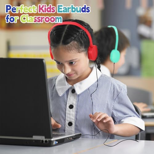 Elevate Classroom Engagement with Konohan Kids Headphones – Bulk 18-Pack Adjustable Wired Earphones for Students, Teens, and Adults, Offering Universal 3.5 mm Compatibility and Superior Sound Quality – Durable and Comfortable for All Learning Environments