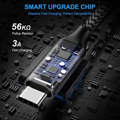 etguuds 4-Pack USB Type C Charging Cable – 6 ft Nylon Braided Fast Charger Cord for Samsung Galaxy S20/S10/S9/Note Series & Moto G – Superior Durability and High-Speed Power Delivery Up to 3 A – Ideal for Home, Office, and On-the-Go Use