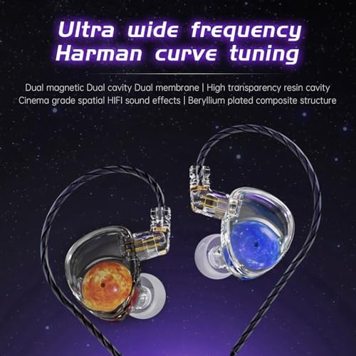 Unleash Superior Sound with ND Planet IEM Earphones – High-Fidelity Gaming and Music Earbuds Featuring 12 mm Dual Magnetic Drivers, Customizable Detachable 2-Pin Cable, and Advanced Noise Isolation for Audiophiles, DJs, and Musicians – Ultimate Comfort and Cross-Device Compatibility for Immersive Listening Experiences