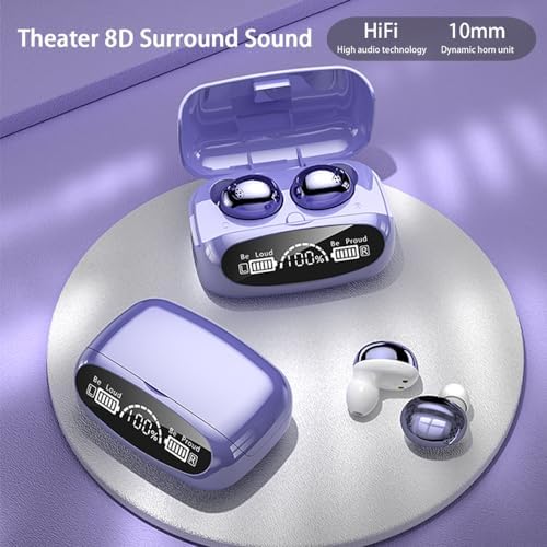 Revolutionary Wireless Purple Sport Earbuds with Built-in Mic | High-Fidelity TWS Noise Cancellation In-Ear Headset | Ergonomically Designed for Ultimate Comfort and Hands-Free Calling | Perfect for Active Lifestyles and Everyday Use | Compatible with All Devices for Effortless Listening Experience