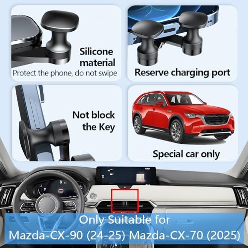 Car Phone Holder Mount for Mazda CX-90 2024 2025, CX-70 2025 Auto Accessories Interior Decoration Mobile Cell Smartphone Bracket – Enhanced Compatibility and Speed