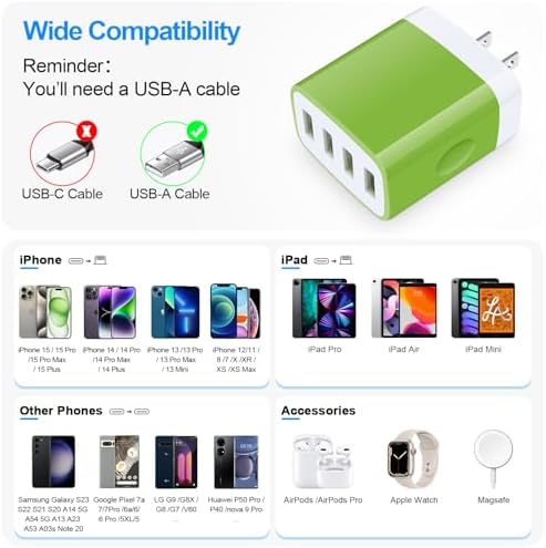Dual USB Wall Charger 2-Pack – Rapid Charge Block for i Phone, Samsung Galaxy & Google Pixel – Universal Compatibility Power Adapter for Home, Office, and Travel – Fast Charging Technology with Compact Design – Reliable Multi Plug Outlet Solution for All Your Devices