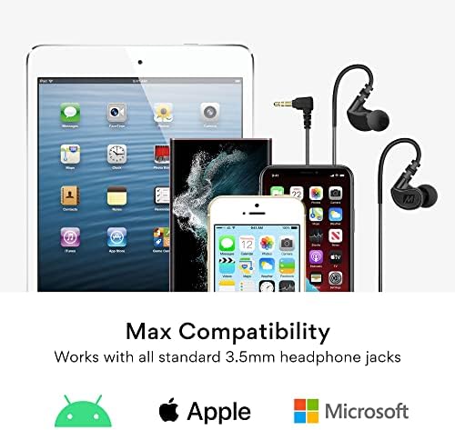 MEE audio M6 Sport Wired Earbuds – Premium Noise-Isolating Headphones with Dynamic Bass Sound, Sweatproof Design for Running and Workouts, Memory Wire Earhooks for Ultimate Comfort, 3.5 mm Jack Compatibility (Black) – Elevate Your Active Lifestyle with Unmatched Audio Quality
