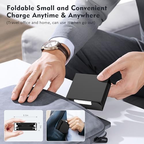 3-in-1 Foldable Magnetic Wireless Charger for i Phone – Ultimate Mag-Safe Travel Charging Pad for i Phone 16, 15, 14, 13, 12 Pro Max Plus, Apple Watch & Air Pods – Enhanced Speed & Compatibility for On-the-Go Charging