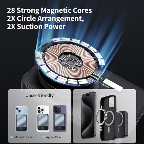 Mcdodo 10,000 m Ah Magnetic Power Bank – Ultimate Wireless Charger with 30 W PD Fast Charging & 15 W Wireless Capability for i Phone 15/15 Pro/15 Pro Max/14/13 Series – Sleek, Portable Design for Effortless Power on the Go