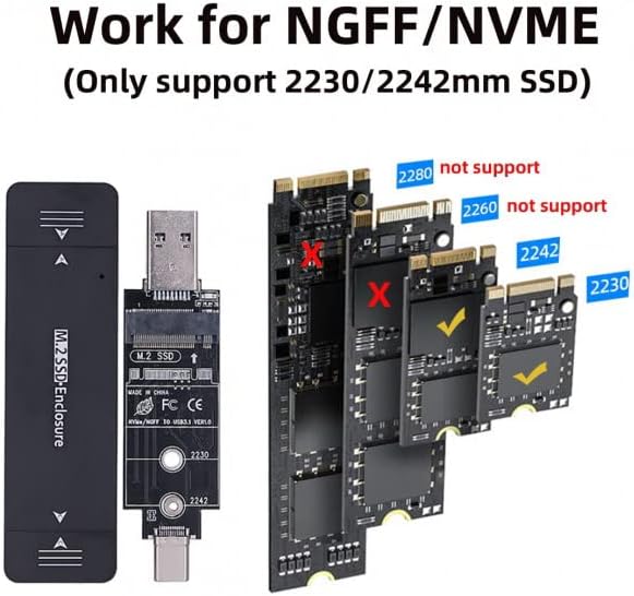 High-Speed xiwai USB 3.0 to NVMe M-Key M.2 NGFF SATA SSD External Converter Adapter with RTL9210 B Chipset – Ultimate Data Transfer Solution for On-the-Go Storage Expansion