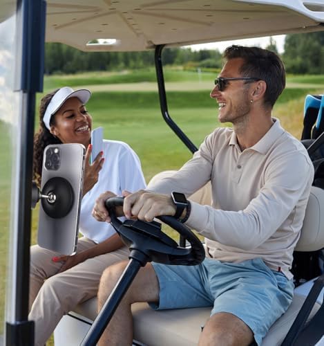 Magnetic Phone Holder for Golf Cart – 360° Adjustable Phone Mount with Ultra-Strong Magnet, All-Metal Cell Phone Holders for Car Accessories Compatible with iPhone, Samsung (924001) – Enhanced Compatibility and Speed