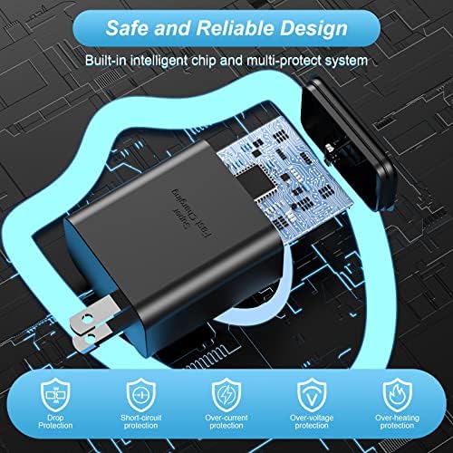 Ultra-Fast 45 W Samsung USB-C Wall Charger & 6 FT Cable – Superior Charging Solution for Galaxy S23, S22 Ultra, Note 20 & More – Compact, High-Power Design with Enhanced Safety Features for On-the-Go Convenience