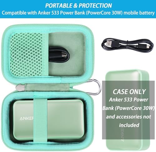 Khanka Portable Charger Hard Case for Anker 533 & Nano Power Banks – Ultimate Travel Protection with Custom Fit Design, Lightweight Durability, and Enhanced Compatibility for Seamless Charging on the Go