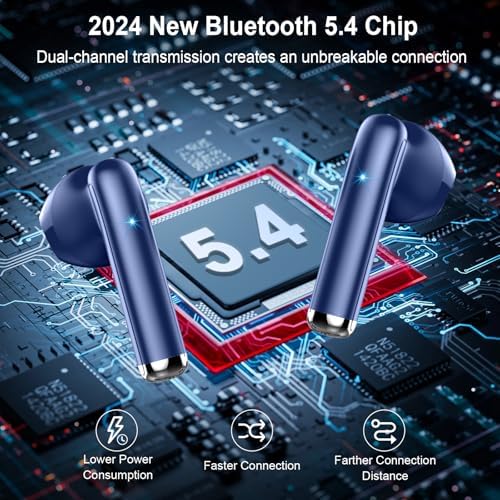 Advanced Bluetooth 5.3 Wireless Earbuds – Hi-Fi Stereo Sound for Ultimate Audio Experience, 4 ENC Mics for Superior Call Clarity, Featherlight 3 g Build for Unmatched Comfort, 30-Hour Playtime with Sleek USB-C Charging Case, IP7 Waterproof for All-Weather Durability, Seamlessly Compatible with Android & i OS – Ideal for Music Aficionados and On-the-Go Professionals