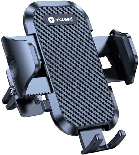 VICSEED 2025 Ultra Stable Air Vent Phone Mount – Secure Smartphone Holder for All i Phone Models (12 to 16 Pro Max) – Effortless Clamp Design with Enhanced Airflow & Durability for Ultimate Driving Convenience