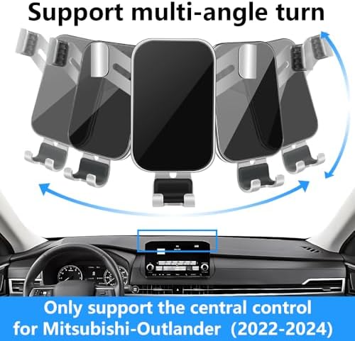 Mitsubishi Outlander 2022-2024 Car Phone Holder: Premium Dashboard Mount with Adjustable Viewing Angles, Built-in Charging, and Enhanced Smartphone Compatibility for Safe Navigation and Connectivity