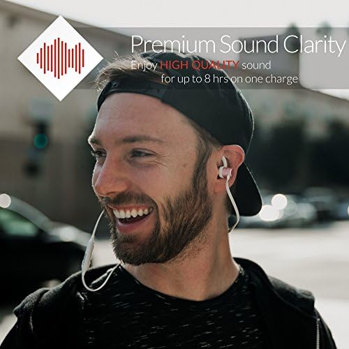 Crave Octane Wireless Bluetooth Earbuds – Premium In-Ear Stereo Headphones with 8-Hour Battery Life, Sweat & Water-Resistant Design, Magnetic Storage, Built-in Mic, Elegant Rose Gold Finish for Active Lifestyles and Seamless Connectivity