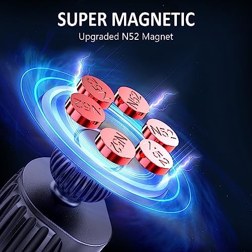 TT&C 2-Pack Ultra-Strong Magnetic Phone Mount for Car – Advanced N52 Magnet Technology, 8 Magnets & 4 Metal Plates Included, Universal Compatibility for Samsung Galaxy S24/S23/S22/S21 & All Smartphones/Tablets, 360° Rotation for Hands-Free Convenience and Secure Stability