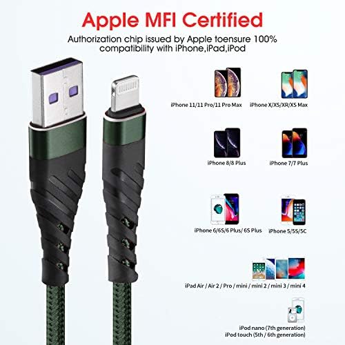 Cyven Smart 3-Pack 6 Ft MFi Certified Lightning Cables – Fast Charging USB A to Lightning Cords for i Phone 14/13/12/11/XS/XR/X/8/7/6/5/SE Plus Pro Max Mini – Durable Red Design for Ultimate Flexibility and Speed