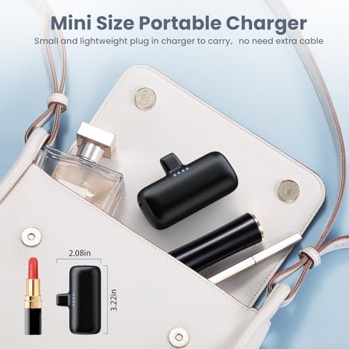 Ultra-Compact 2-Pack i Phone Power Bank – 5200 m Ah PD Fast Charging Mini Portable Charger for Travel – Cordless, Lightweight Battery Pack Compatible with i Phone 14/14 Pro/13/12/11/X/8/7/6 Plus – Essential Charging Solution for On-the-Go Lifestyles