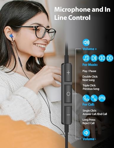 High-Performance USB C Earbuds for i Phone & Samsung – Immersive Hi-Fi Stereo Noise-Isolating Earphones with In-Line Microphone and Adjustable Volume Control – Ideal for Music Enthusiasts and Compatible with Google Pixel 9/8/8 A and More