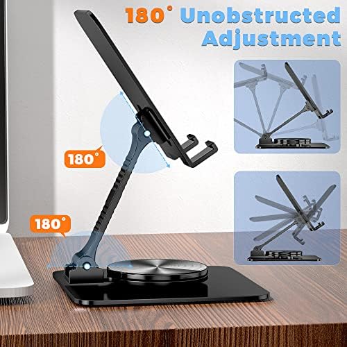 360 Rotatable Foldable Phone Stand for Desk,Fully Adjustable Desktop Phone Holder Cradle Dock Compatible with iPhone 16 15 14 13 12 11 Pro Max,Tablets,All Phones(Pink) – Enhanced Compatibility and Speed