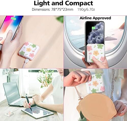 Yoobao 10,000 m Ah Cute Cake Portable Charger – PD 20 W USB-C Power Bank for Fast Charging i Phone 14/13, i Pad, Android & Samsung – Stylish Mini Battery Pack for Girls & Kids Travel – Ultimate Compatibility & Performance