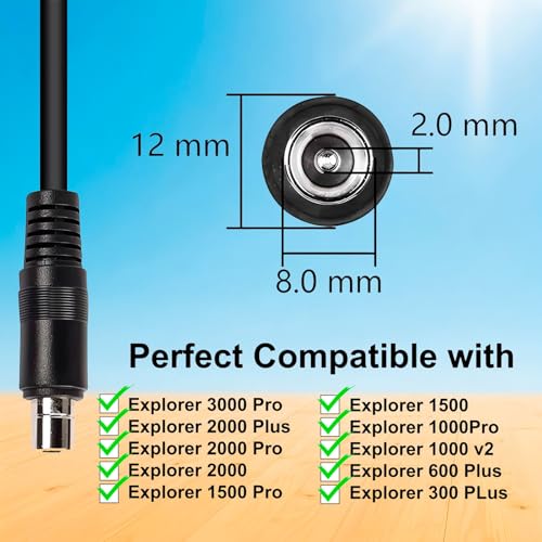 Jackery Explorer 3000 Pro & 2000 Series Car Charger DC 8020 – 5 FT Premium Charging Cable for Ultimate Compatibility and Rapid Power Supply Solutions