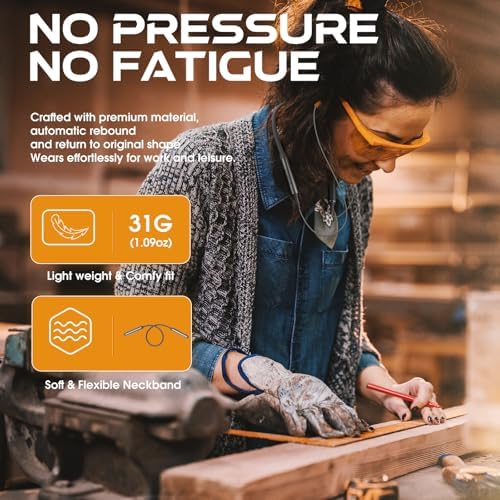 MIPEACE Bluetooth Noise-Canceling Neckband Earplugs – Premium 29 d B Hearing Protection Headphones with 19+ Hour Battery Life and Sweatproof Comfort for Lawn Care & DIY Tasks (Chic Blue) – Effortless Device Pairing & Customized Fit for Extended Use